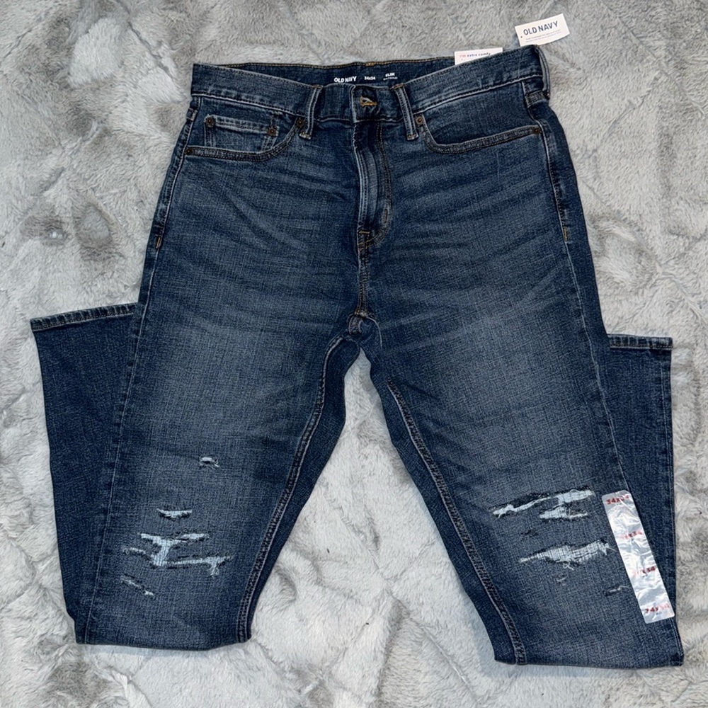 NWT Destroyed Blue Old Navy Slim Jeans